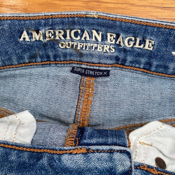 American Eagle Outfitters Women's Super Stretch X Jean Skirt Solid Blue Size 4 - Picture 4 of 7